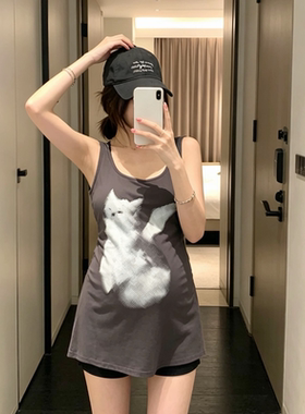 小个子孕妇背心上衣夏季簿款时尚中长款下衣消失外穿打底衫