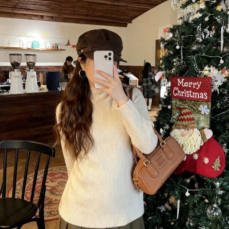 加厚款孕妇毛衣慵懒风宽松休闲秋冬新款时尚加绒立领针织衫打底衫