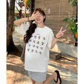 夏季 型上衣外穿套头休闲款 新款 圆领宽松大版 时尚 卡通大白t孕妇装