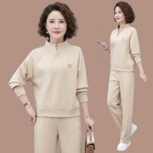 中老年妈妈春装宽松显瘦春款50岁衣服运动服女套装2026新款两件套