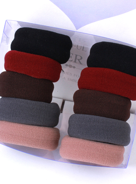 韩国高弹力发绳加宽黑色扎头发发圈头绳简约丸子头皮筋女扎头耐用