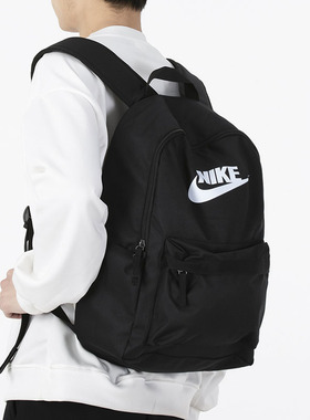 耐克nike2025年新款双肩包男女纯色简约学生书包旅行包DC4244-010
