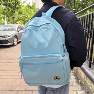 正品Converse匡威双肩包学生书包新款大容量简约背包男女浅湖蓝