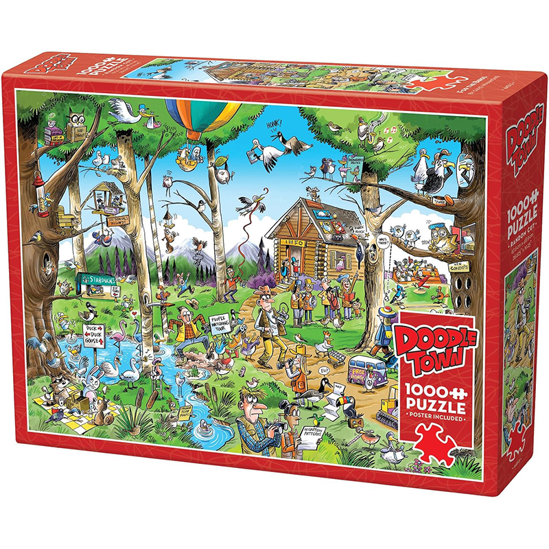 新款Cobble Hill 1000片 观鸟者的天堂 进口异形拼图解压成人礼物