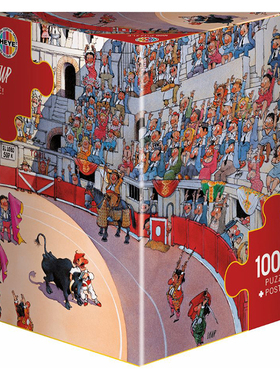 新品2023复刻HEYE拼图1000片经典三角盒Loup大师原创 斗牛29001