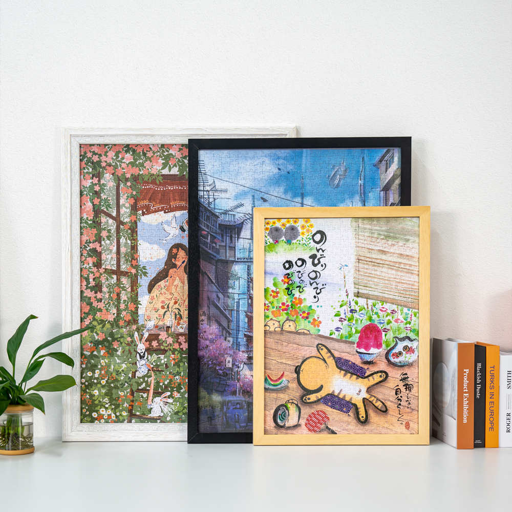 定制高质量实木拼图相框70x50cm