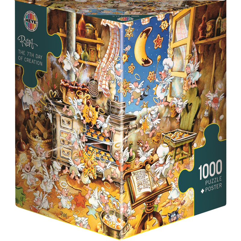 新品2023复刻HEYE拼图1000片经典三角盒Loup大师原创创世纪第七天