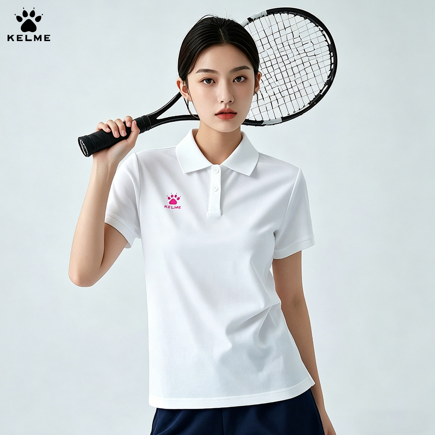 新款卡尔美polo衫女短袖速干t恤网球衣体育运动翻领女装旗舰正品