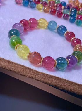 天然单圈玻璃体碧玺手串