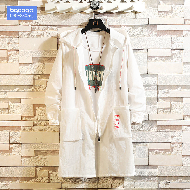 summer man Thin section Windbreaker Jacket Mid length version Sunscreen Hooded Easy The fat Add fertilizer XL coatin the Men's clothing, Windbreaker  category - from Buy2taobao.com to provide professional Taobao agent buy service