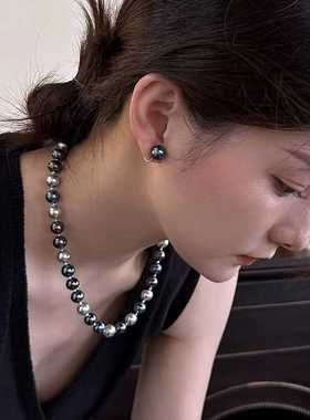 黑白混色新款推荐珍珠项链秋冬