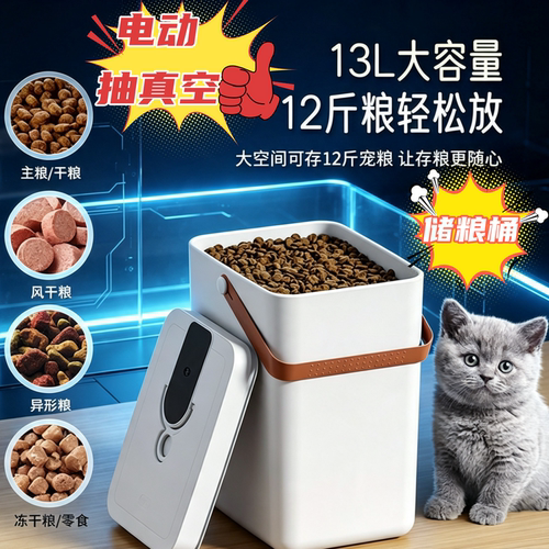 储粮桶猫粮狗粮密封桶智能抽真空