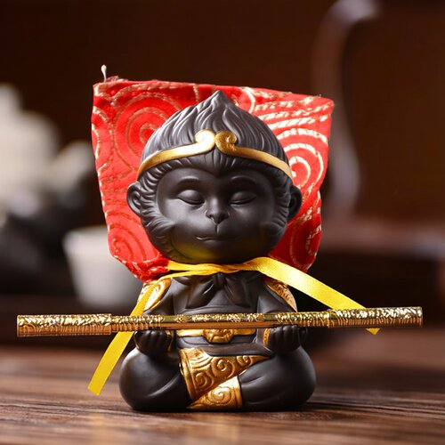 千逸鱼缸造景小猴子配件紫砂茶宠