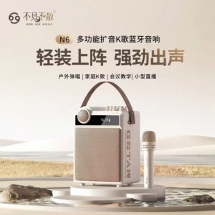 不见不散N6便携式 蓝牙音响户外K歌露营教学培训老人听戏乐器音箱