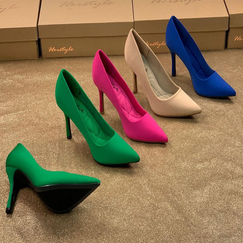 欧美外贸大码女鞋子性感细跟高跟鞋女时尚尖头简约浅口鞋百搭单鞋