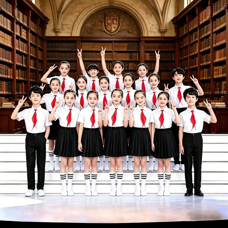 童心向党表演服少年有志十一儿童大合唱演出服追光少年爱国舞蹈服图片