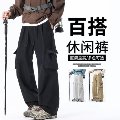 军绿色工装裤男秋季伞兵直筒裤