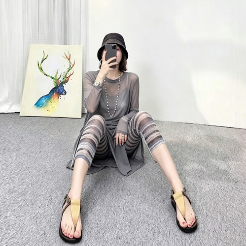 夏季薄款纱网女好穿透肤打底裤子