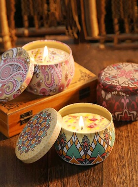 铁盒香薰蜡烛罐卧室精油熏香助睡眠香氛蜡烛香熏礼物伴手礼盒跨境