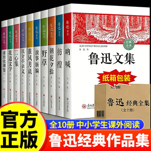 鲁迅文集（全10册盒装）朝花夕拾 呐喊 鲁迅原著正版六七年级必读课外书小学生散文作品集小说书籍经典全集读本课外阅读书籍彷徨