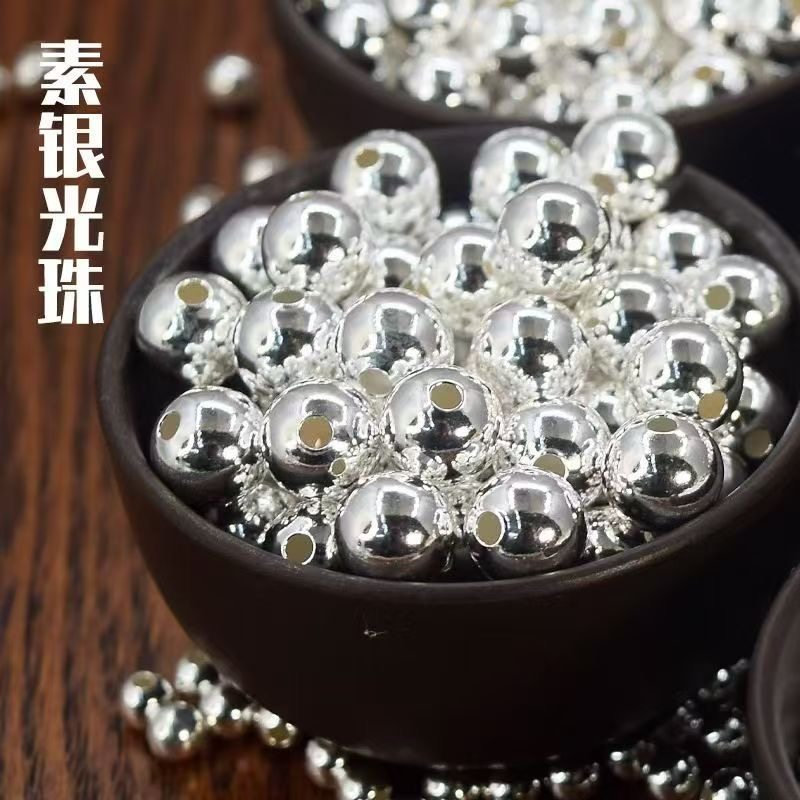 足银子散珠S999纯银蹦迪珠手工串珠手链项链隔珠配件光面银珠子,饰品/流行首饰/时尚饰品新,其他DIY饰品配件,淘宝优惠券,粉丝福利购,淘宝优惠卷
