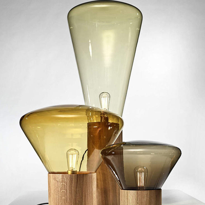 现代简约别墅客厅卧室橡木台灯