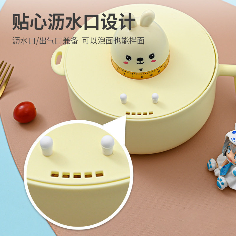 带手机支架泡面盒学生便当盒宿舍大号上班便携饭盒卡通计时泡面碗