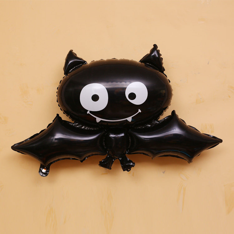 万圣节黑色大蝙蝠铝膜气球 鬼节卡通吸血鬼蝙蝠翅膀充气装饰