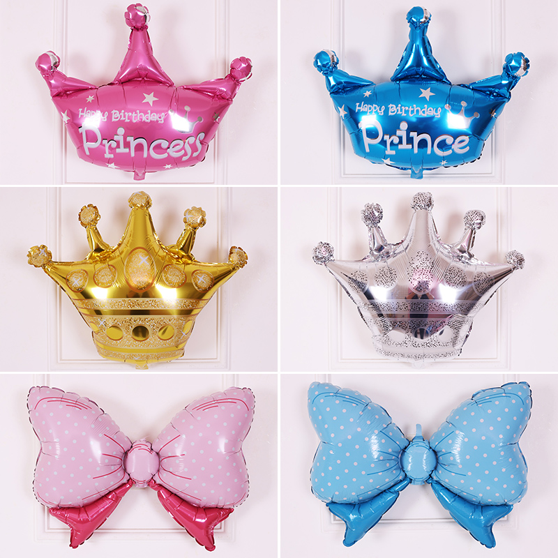 铝膜生日皇冠气球惊喜卡通派对宝宝儿童周岁布置创意浪漫场景装饰