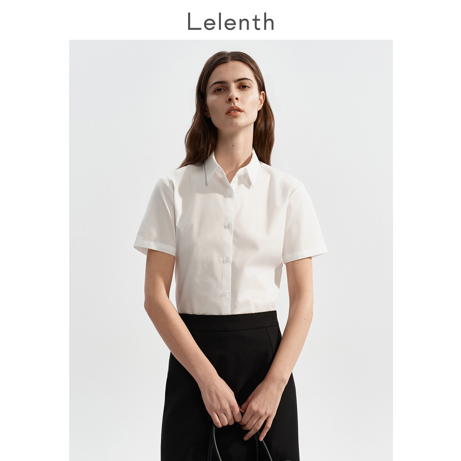 Lailunsbu White Long-Sleeved Shirt for Women, Professional Formal Shirt, Elegant and Capable Workwear, Slim-Fitting Inner Top