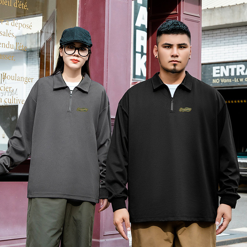 大码潮牌男装宽松加肥加大秋冬套头撞色字母章仔美式复古风POLO衫,男装,Polo衫,淘宝优惠券,粉丝福利购,淘宝优惠卷