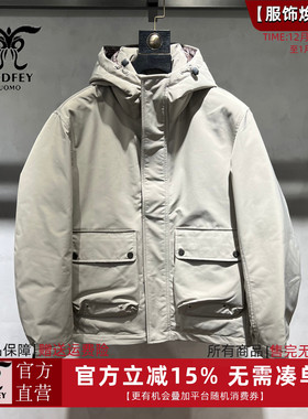 龙达飞冬季【专柜同款】青年男士时尚简约百搭连帽羽绒服M16931D3