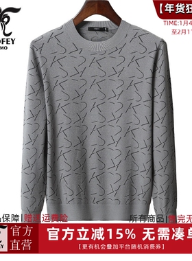 龙达飞新品【专柜同款】青年男士时尚百搭圆领毛衣针织衫S26111Q1