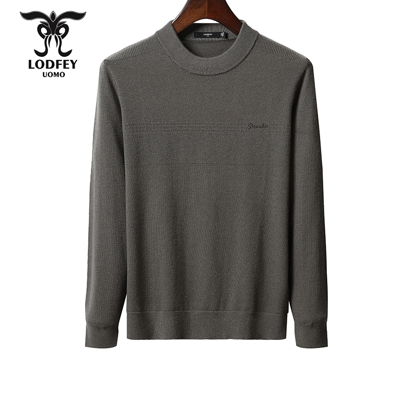 龙达飞【断码特价】男士【100绵羊毛】百搭套头羊毛衫拼款S26121