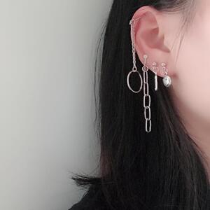 港风不对称耳环耳钉