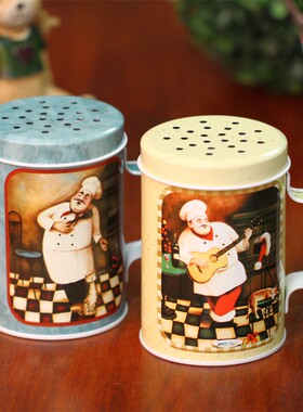 复古风厨房餐具铁皮调味罐撒粉器