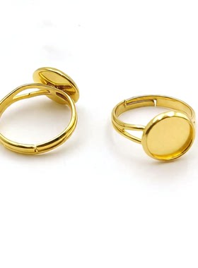 纯铜质树脂花宝石贴片女士戒指