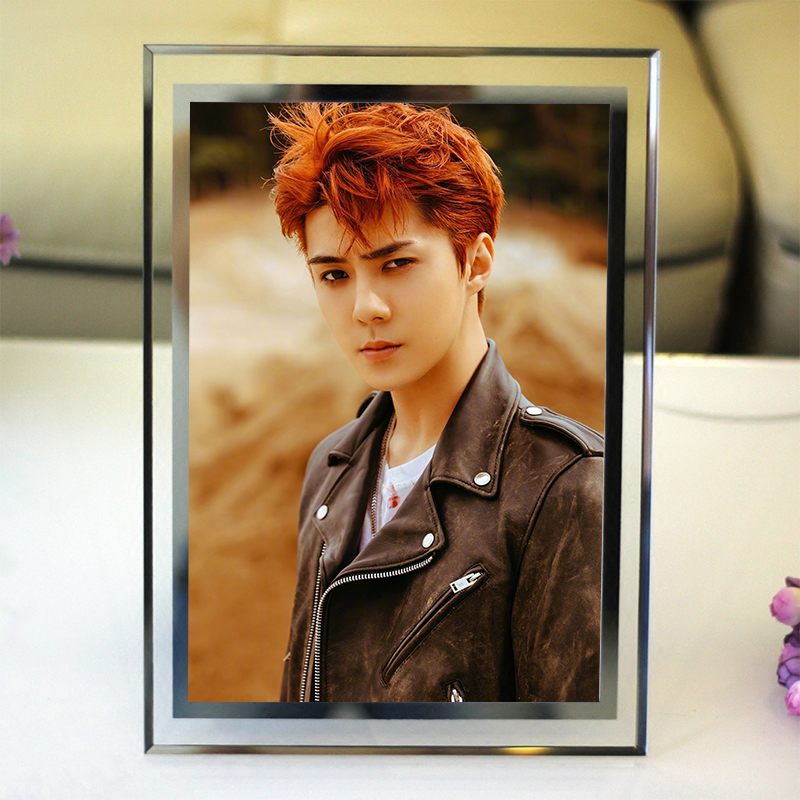 吴世勋水晶相框玻璃照片摆台同款EXO奶包生日礼物周边买二送一