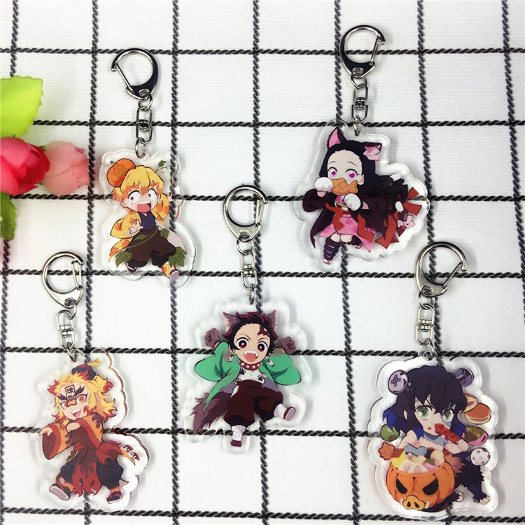 【双层】鬼灭之刃钥匙扣 炭治郎祢豆子亚克力双面挂件