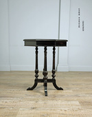 老上海古典黑色复古边几海派民国实木茶几公馆会所咖啡厅客厅家用