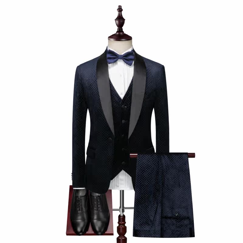 西裝男套裝英倫風修身結婚西服三件套紳士晚宴禮服絲絨主持人服裝在類目 男裝, 西服套裝中 - 來自Buy2taobao.com提供專業的淘寶代購服務