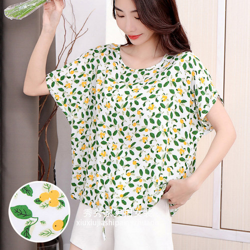 短袖韩版薄款系带棉绸女自产自销