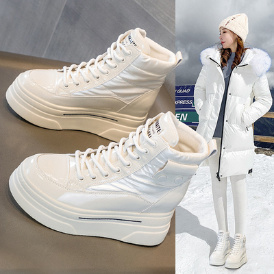 真皮内增高马丁靴女冬2025新款