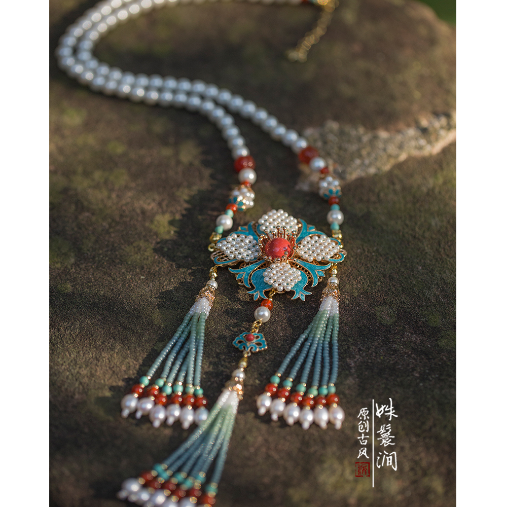 辑珠流苏长项链璎珞项链姝鬟涧