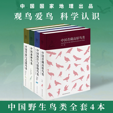 中国地理环境分布与鸟类鸟种类研究图书 中国野生鸟类系列丛书 中国野生鸟类 四本 珍稀飞禽鸟种类生存环境书籍 套装