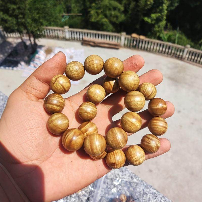 四川金丝楠木手串阴沉金丝楠佛珠明清拆房老料108颗文玩情侣手链