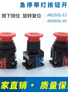 AR22V2L-11E3G 急停带灯按钮AR30V2L-11E4R   AR30 AR22V0L