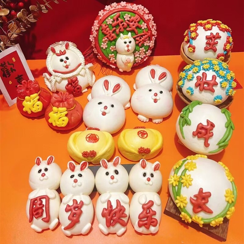 胶东花饽饽小孩满月百日百天儿童生日蛋糕聚聚句句周岁抓周抓阄