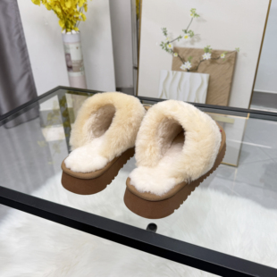脚暖暖 2025秋冬居家真毛里包头保暖格子纹拖鞋 保暖让你