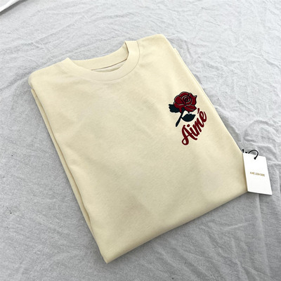 跨境Aime Leon dore unisphere玫瑰花字母LOGO短袖T恤欧美潮流T恤